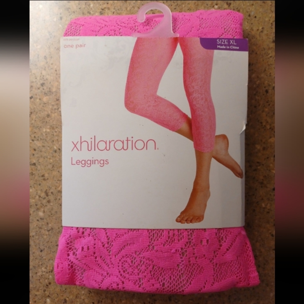 Pink Lace Leggings - XL